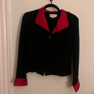 Dressbarn Women's Black and Red Jacket Blouse